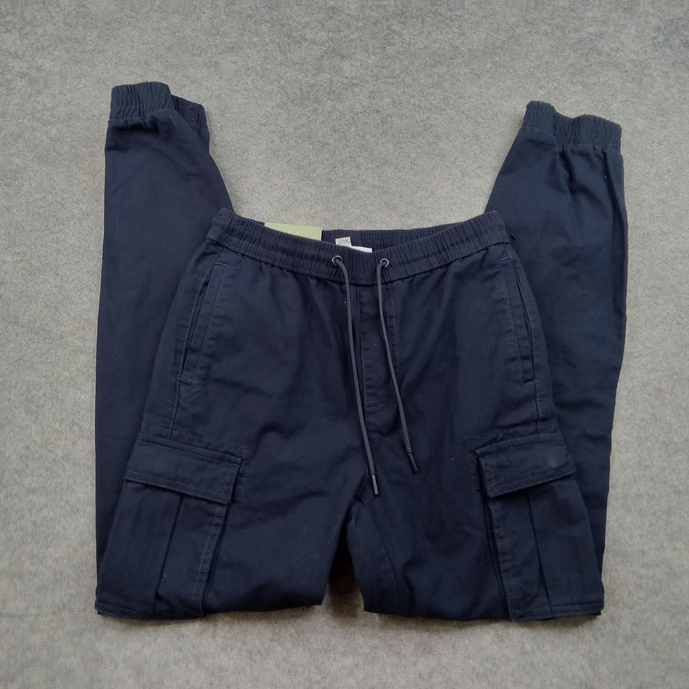 Goodfellow & Co Cargo Pants Mens XS Blue Jogger Elastic‎ Waist Cuffed Casual